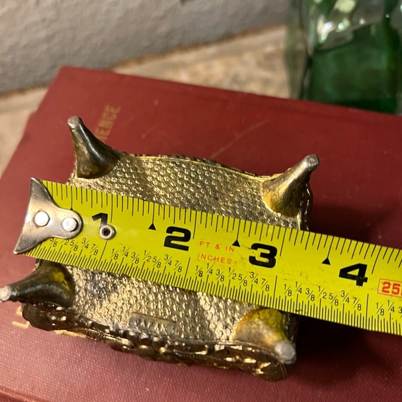 VTG Silver Stone Floral Trinket Box White Enamel Lid Red Velvet Lining Japan - Picture 8 of 14